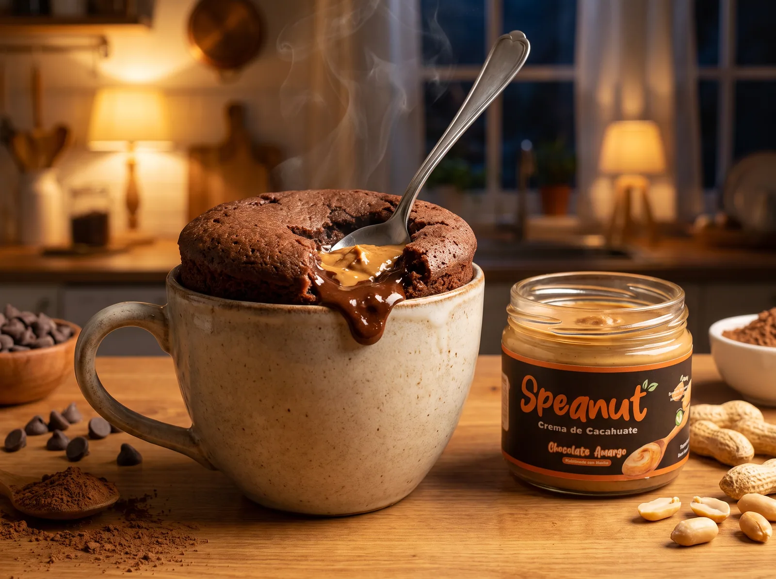 Mug cake de chocolate y cacahuate