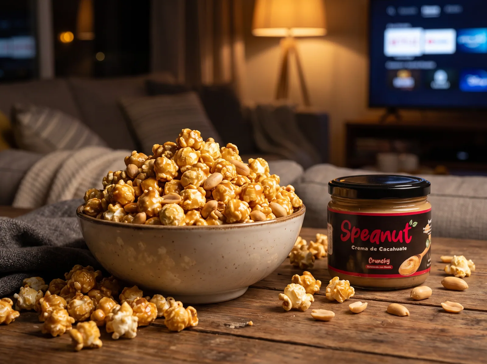 Palomitas con caramelo de cacahuate